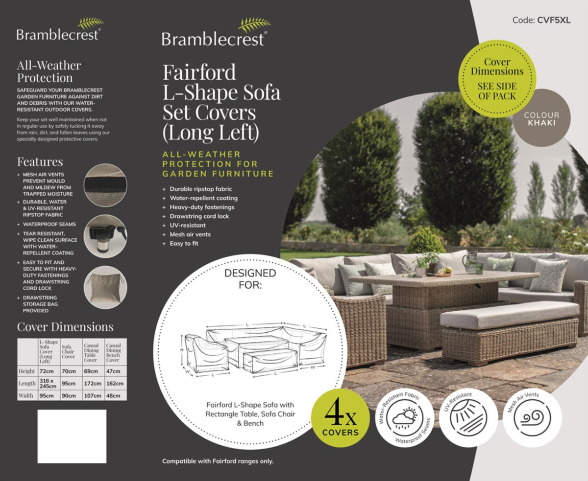 Cover for Fairford L Shape Sofa Set & Sofa Chair - Long Left