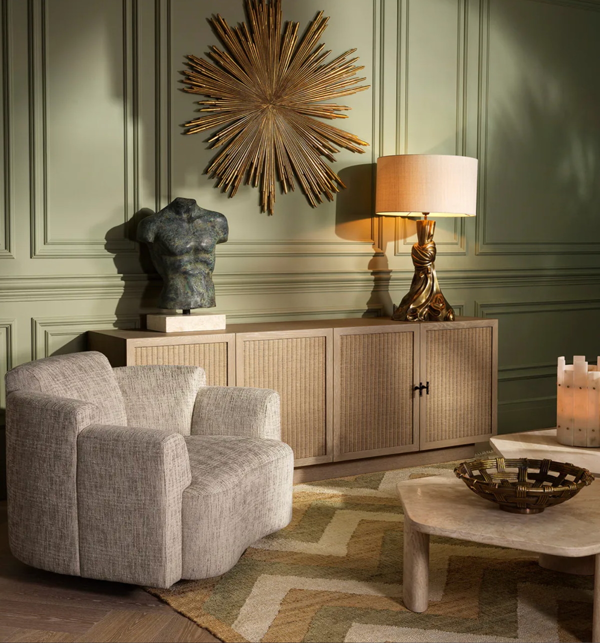 Swivel Chair Marbella in Creststone Beige