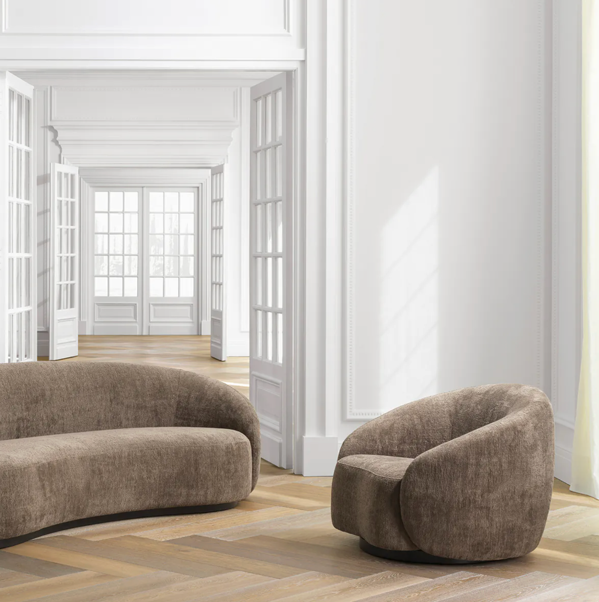 Swivel Chair Amore in Brown