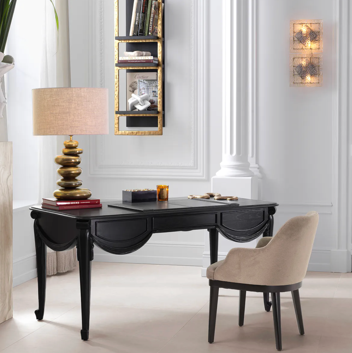 Table Lamp Kallisto in Vintage Brass