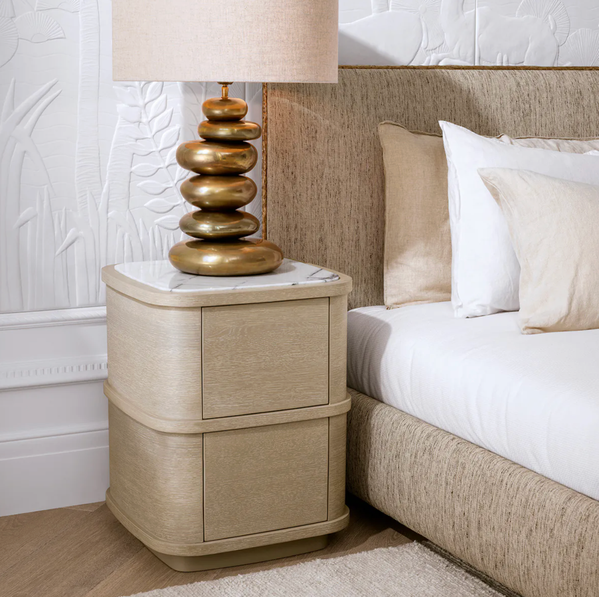 Small Nightstand Cabana in Washed Oak