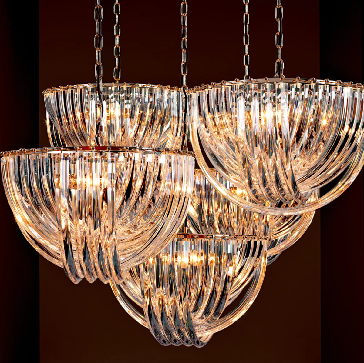 Murano Chandelier in Clear - Large