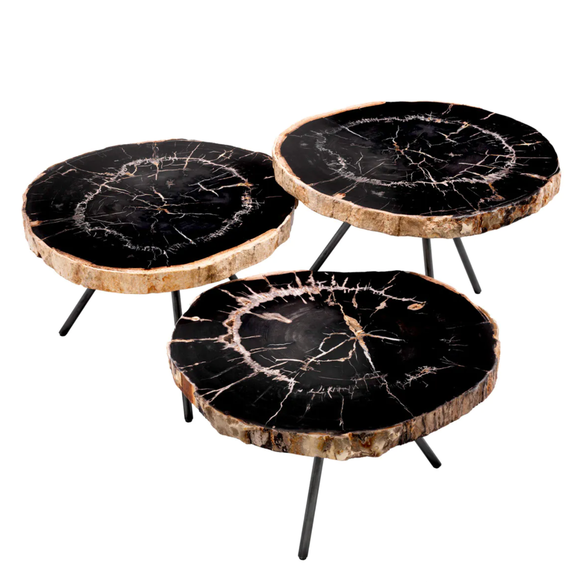 Eichholtz Coffee Table De Soto Set of 3 - Dark Wood