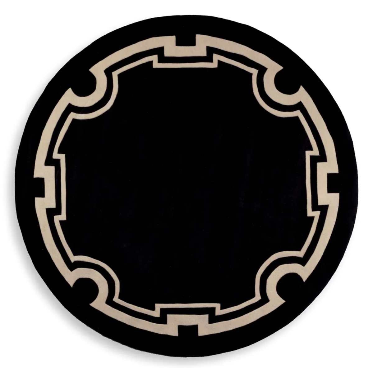 Palazzo Rug in Black and White - Circular