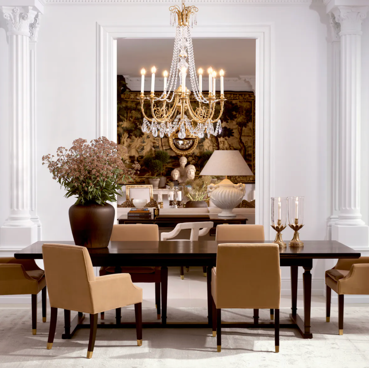 Duvaux Chandelier in Antique Gold