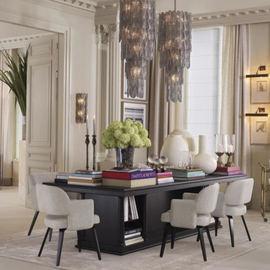 Centre Library Table in Black - 300cm