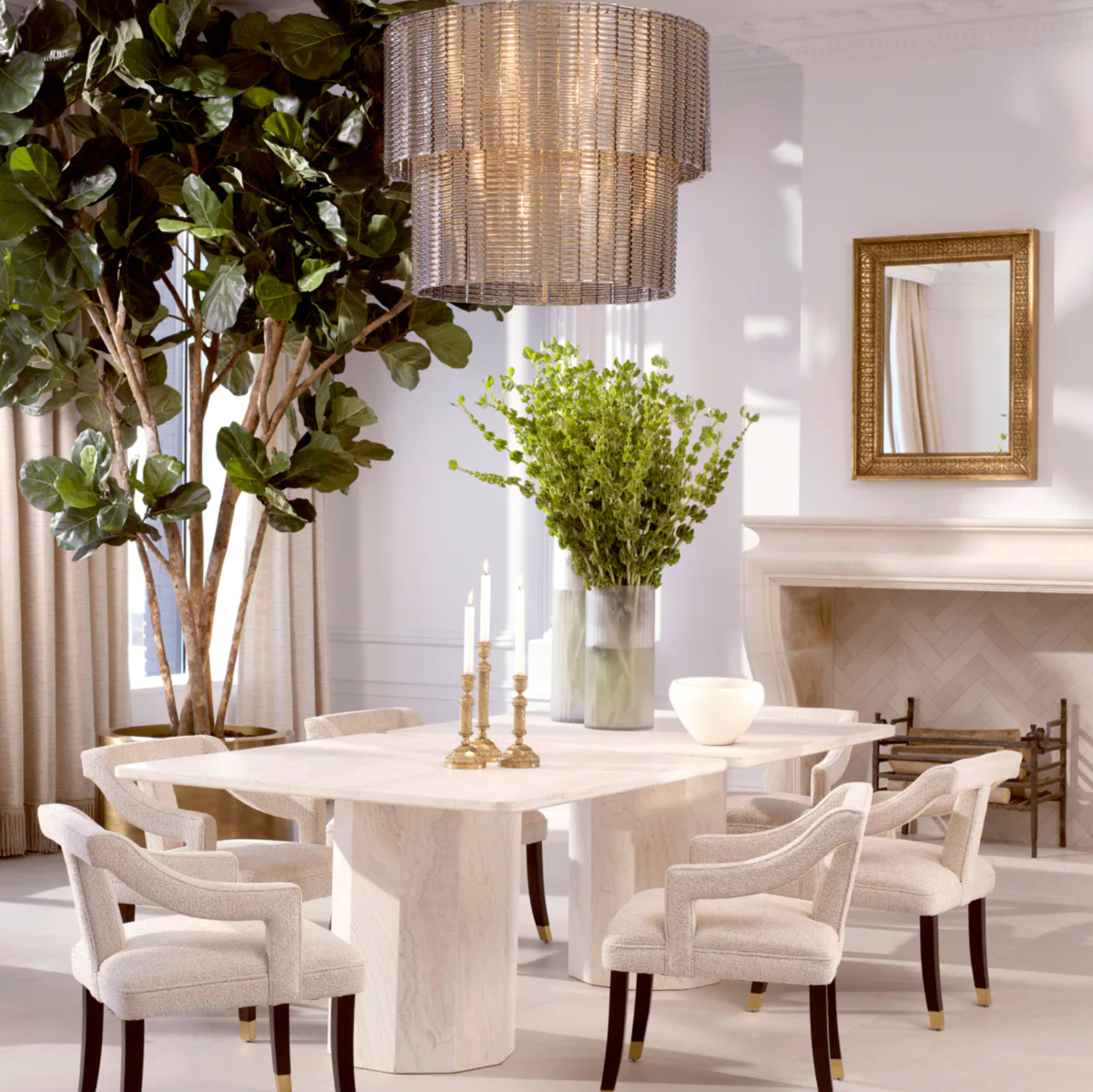 Piazza Dining Table in Travertine - 120cm