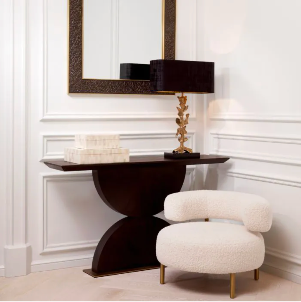 Spring Console Table in Mocha Oak