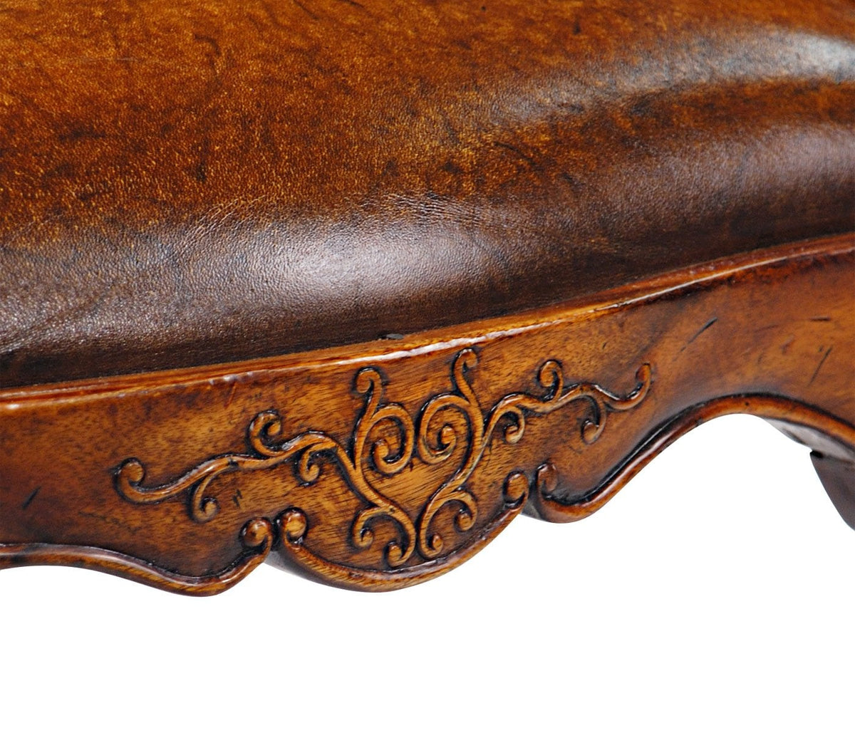 Armchair George I in Brown Leather