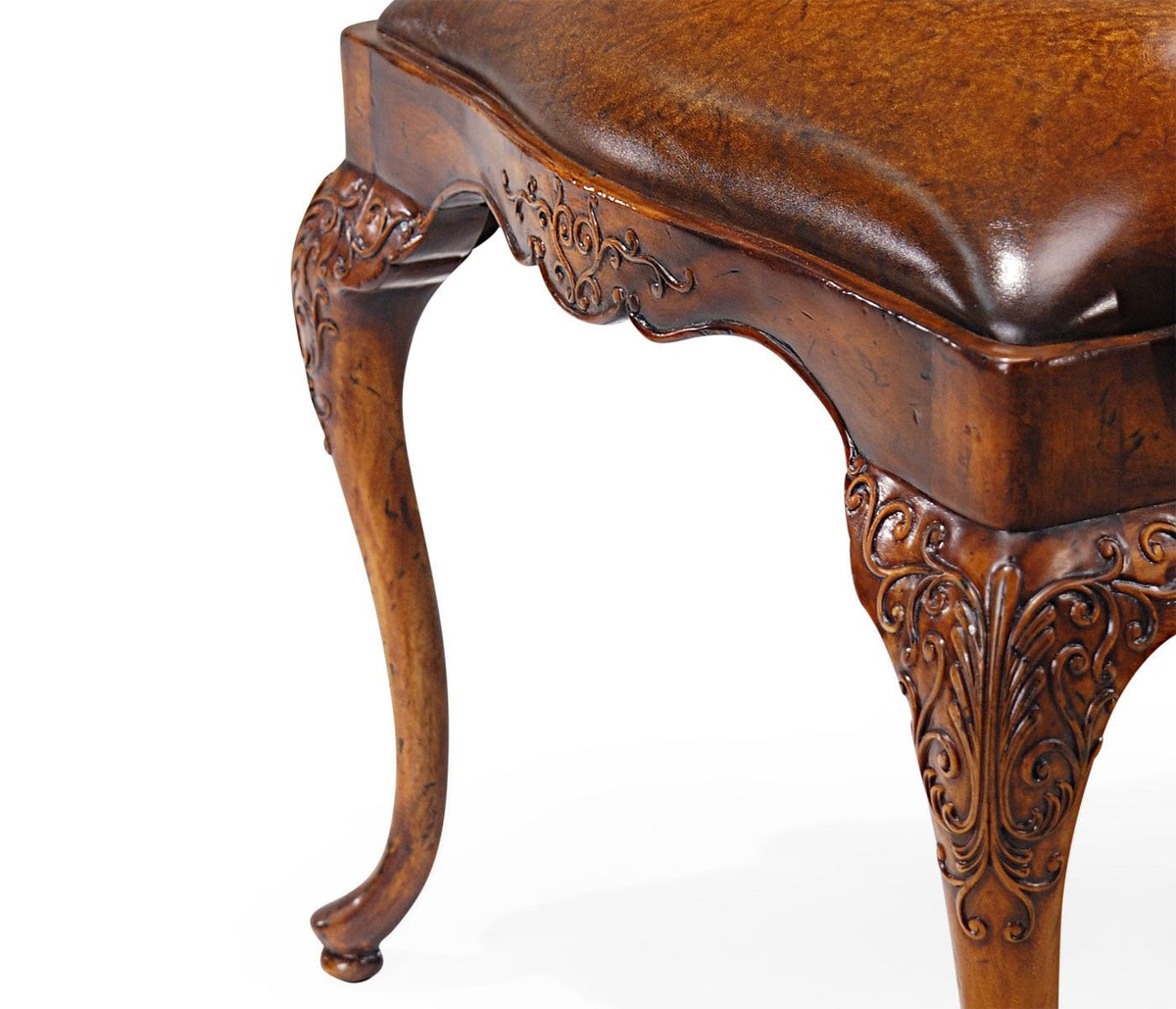 Armchair George I in Brown Leather