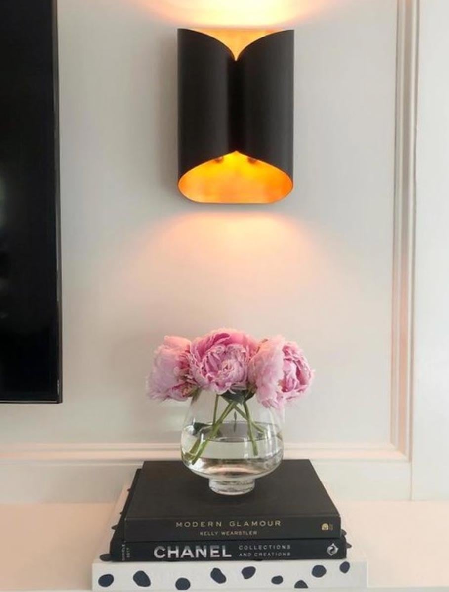 Selfoss Wall Light in Bronze with Gild Interior