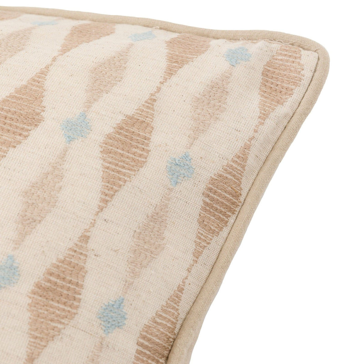 Sierra Ikat Embellished Cushion in Natural