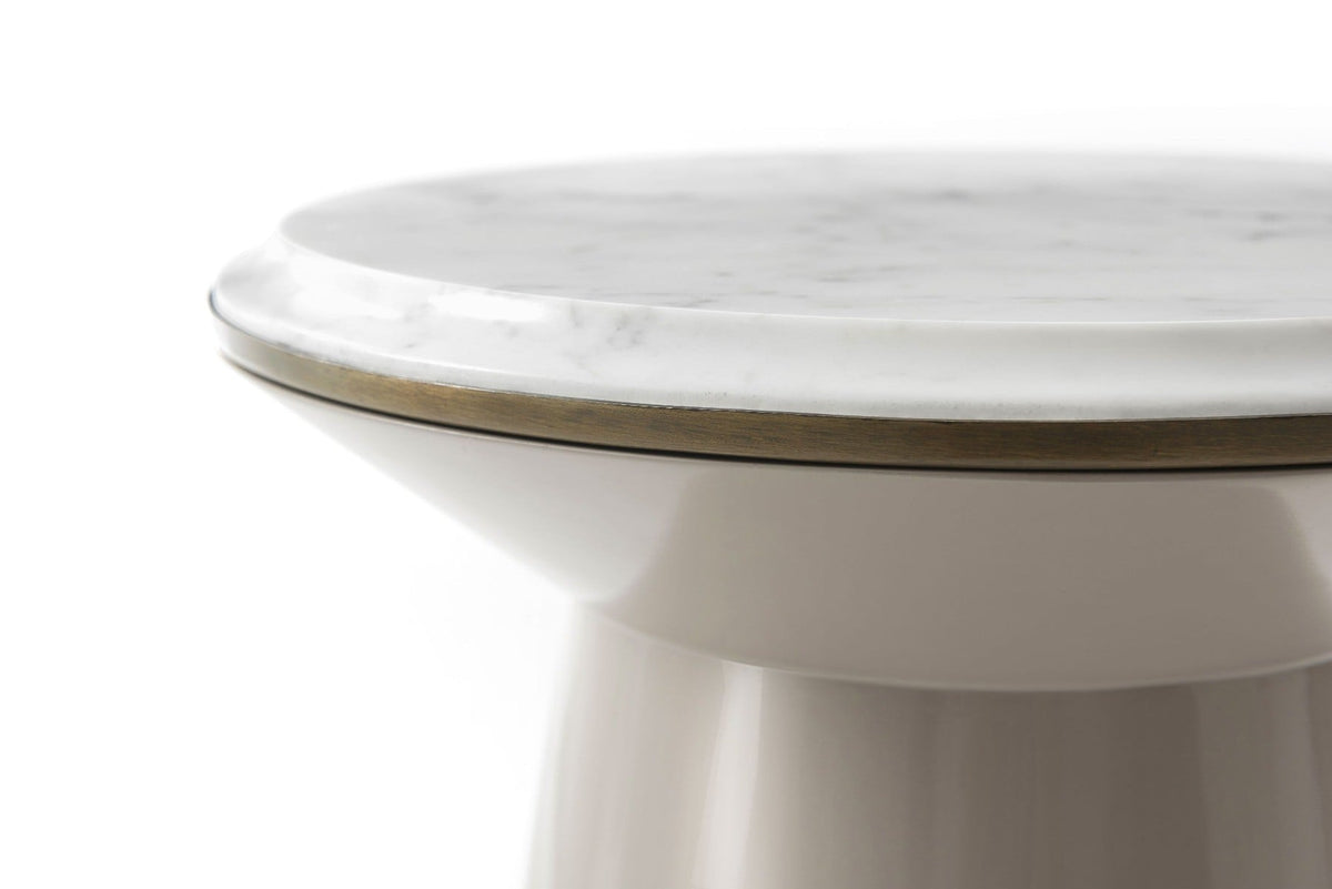Contour Side Table in Taupe and Pearl - Small