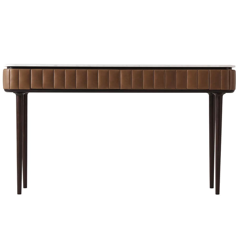 Billowy Console Table in Carrara Marble