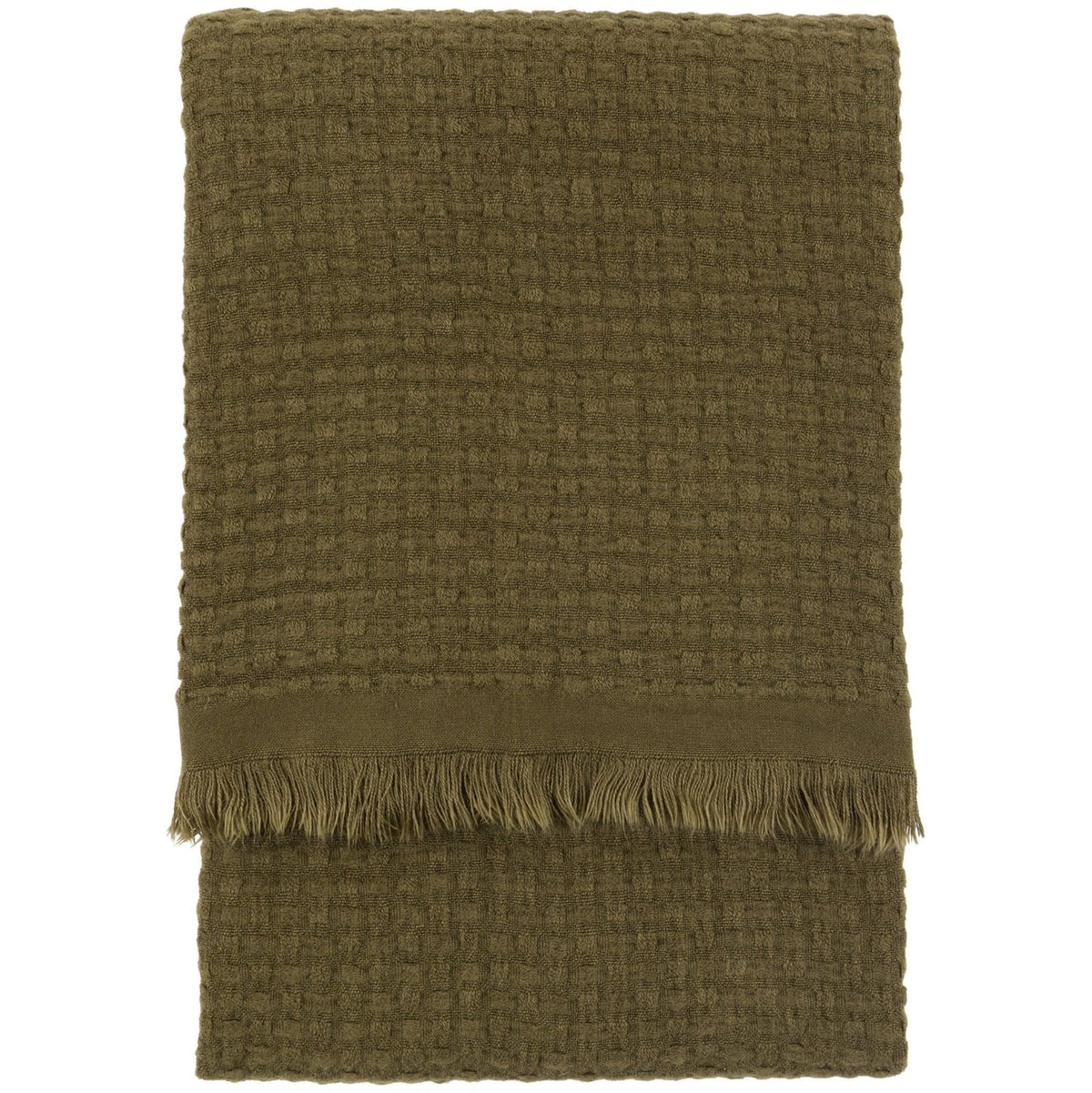Soft Touch Waffle Throw in Olive