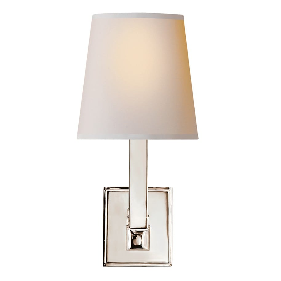 Square Tube Single Wall Light | Polished Nickel