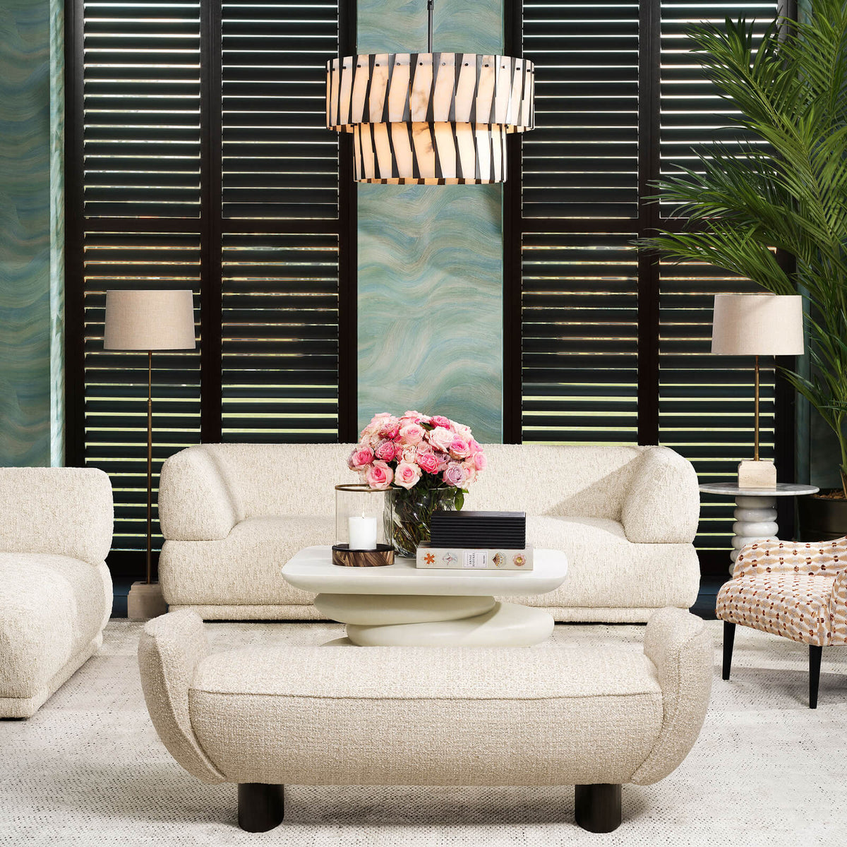 Stirling Bench in Winslow Chenille Beige