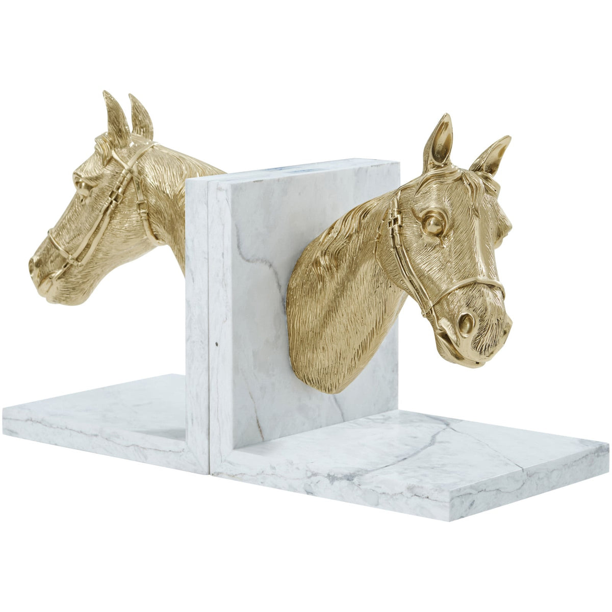 Red Ribbon Bookends in Brass