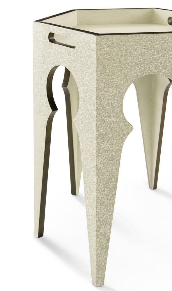 Radium Hexagonal Accent Table in Overcast