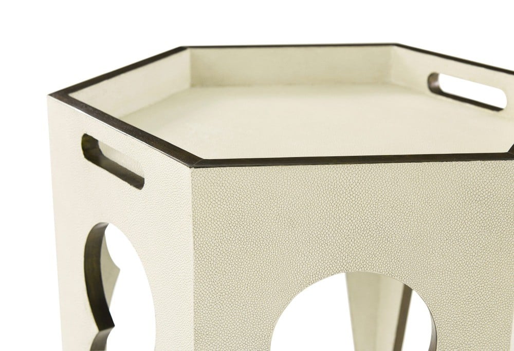 Radium Hexagonal Accent Table in Overcast