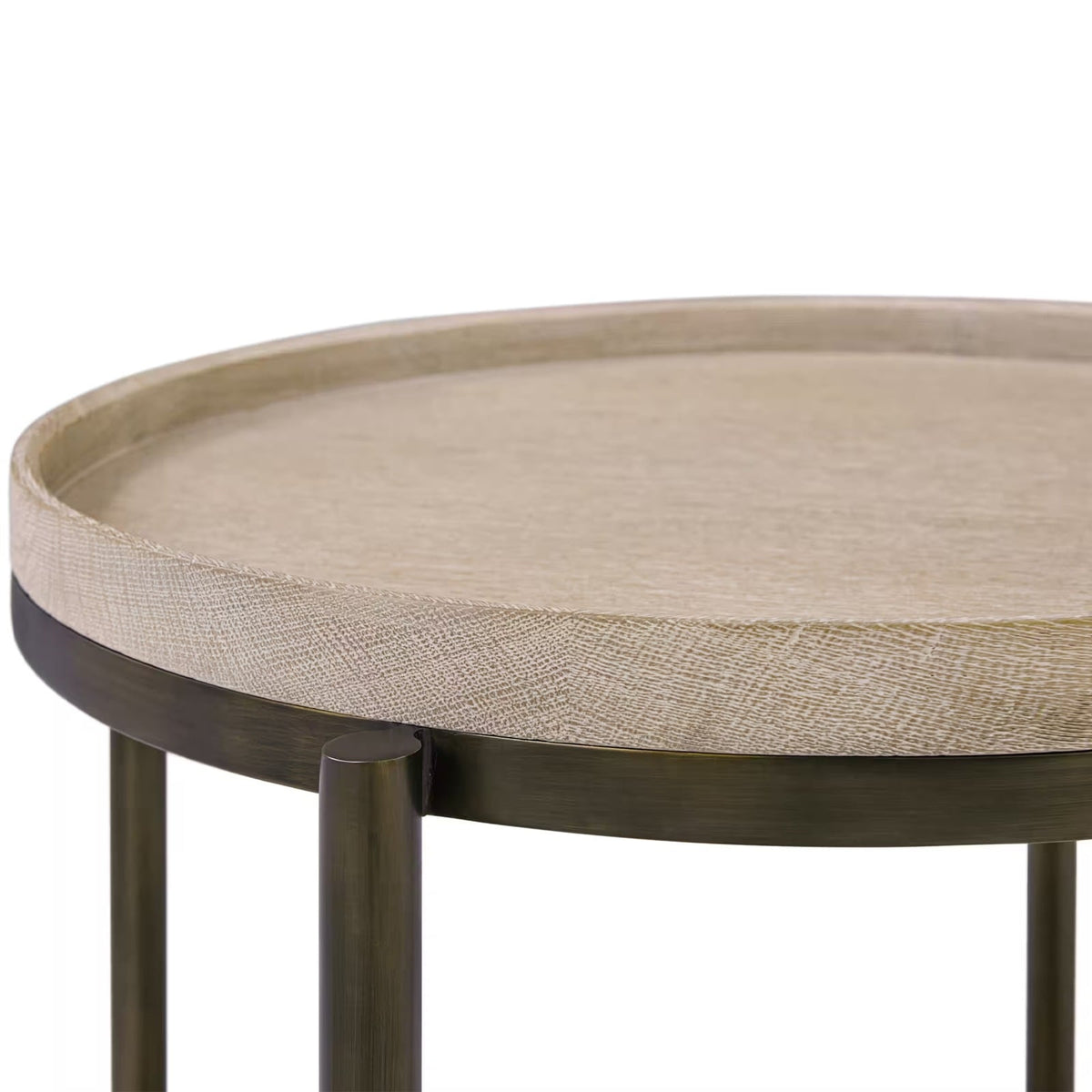 Repose Iron Side Table in Grey Oak