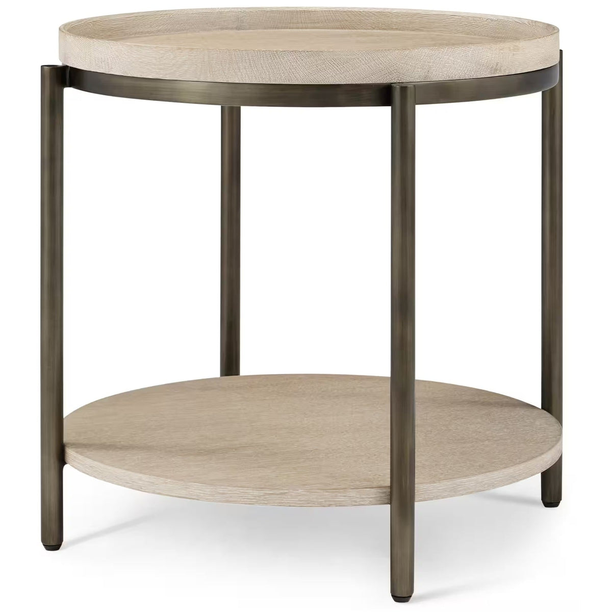 Repose Iron Side Table in Grey Oak