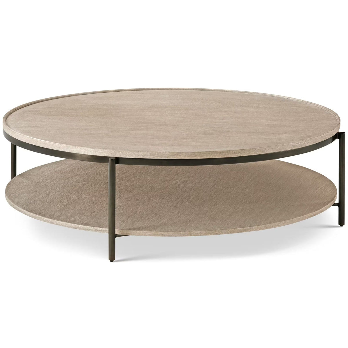 Repose Round Coffee Table in Grey Oak