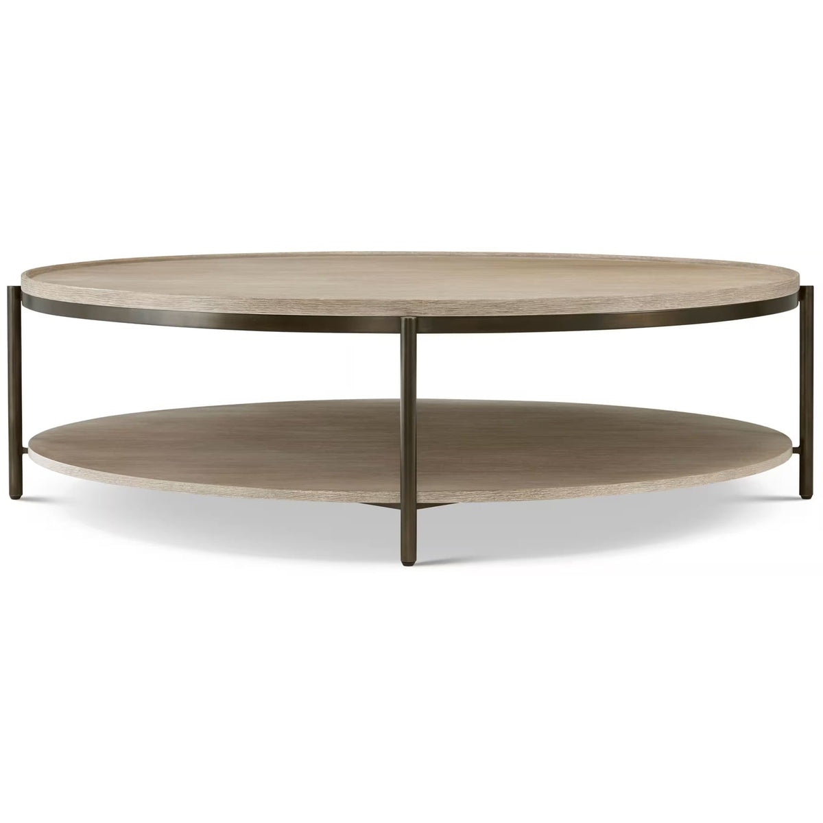 Repose Round Coffee Table in Grey Oak