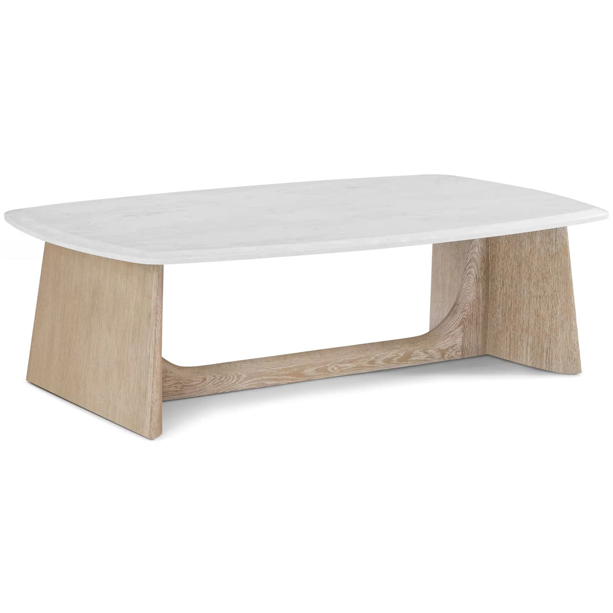 Repose Coffee Table with Marble Top in Grey Oak