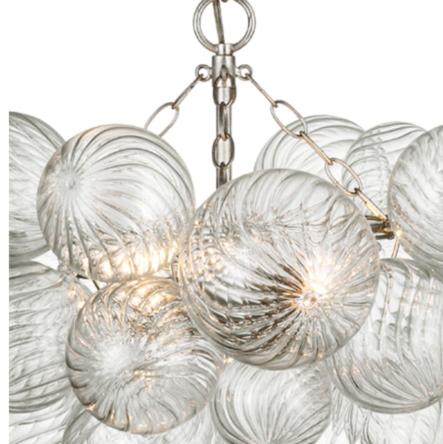 Talia Small Chandelier | Burnished Silver Leaf