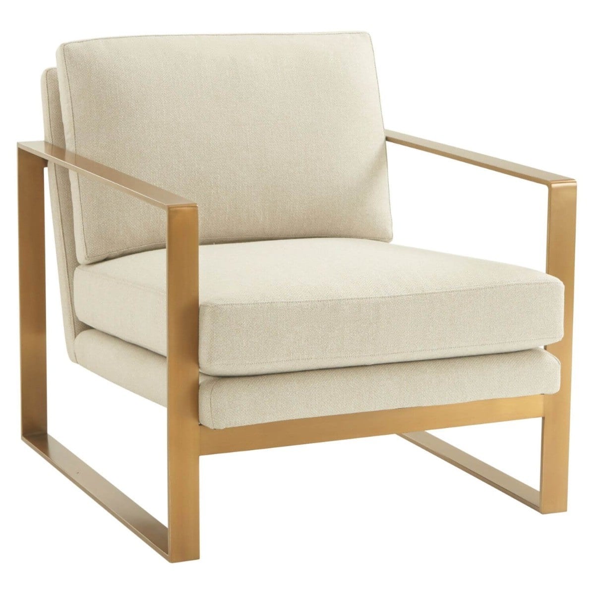 Bower Club Chair in Kendal Linen with Brushed Brass Finish Legs
