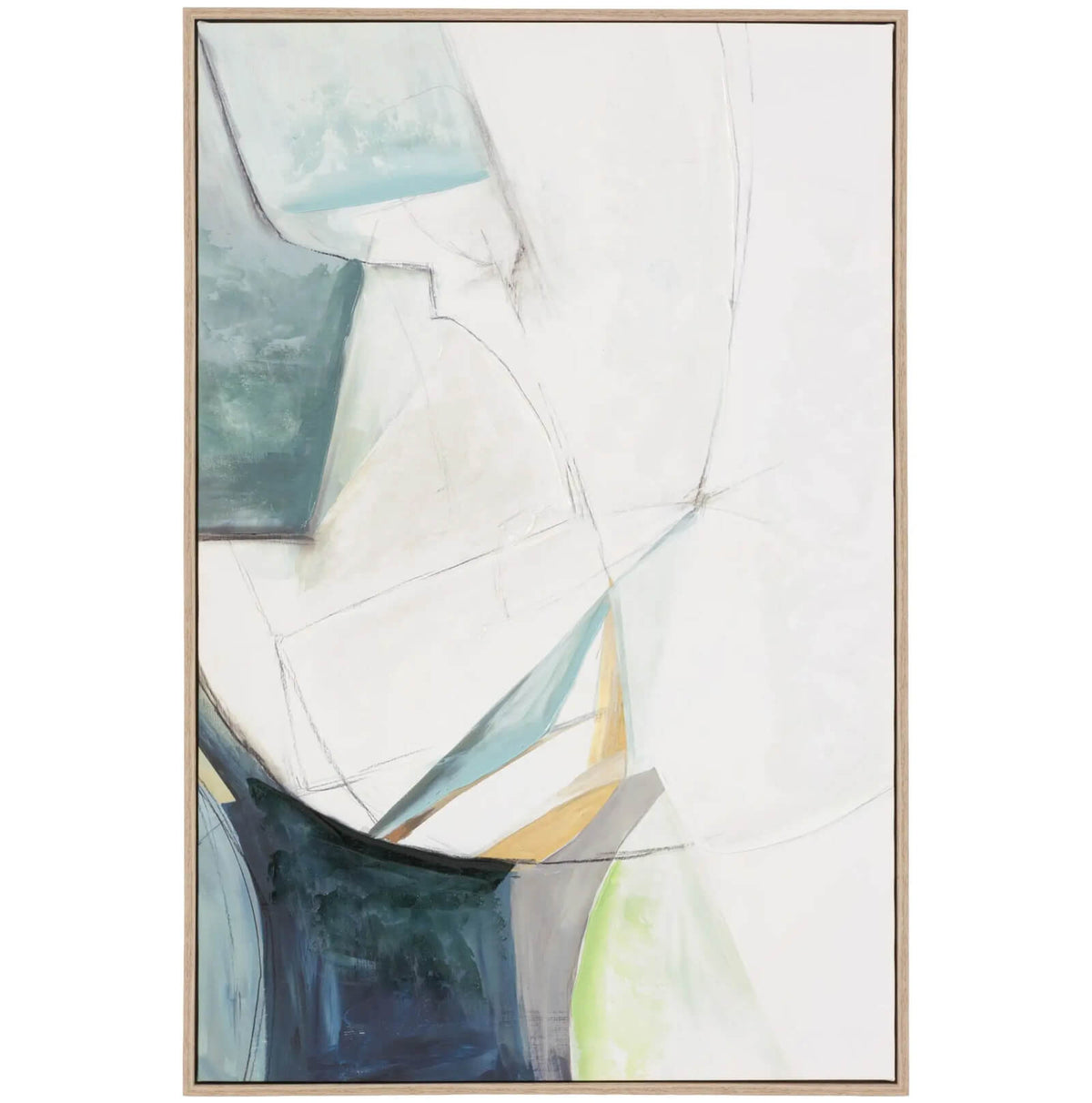 Teal Sketched Lines Canvas