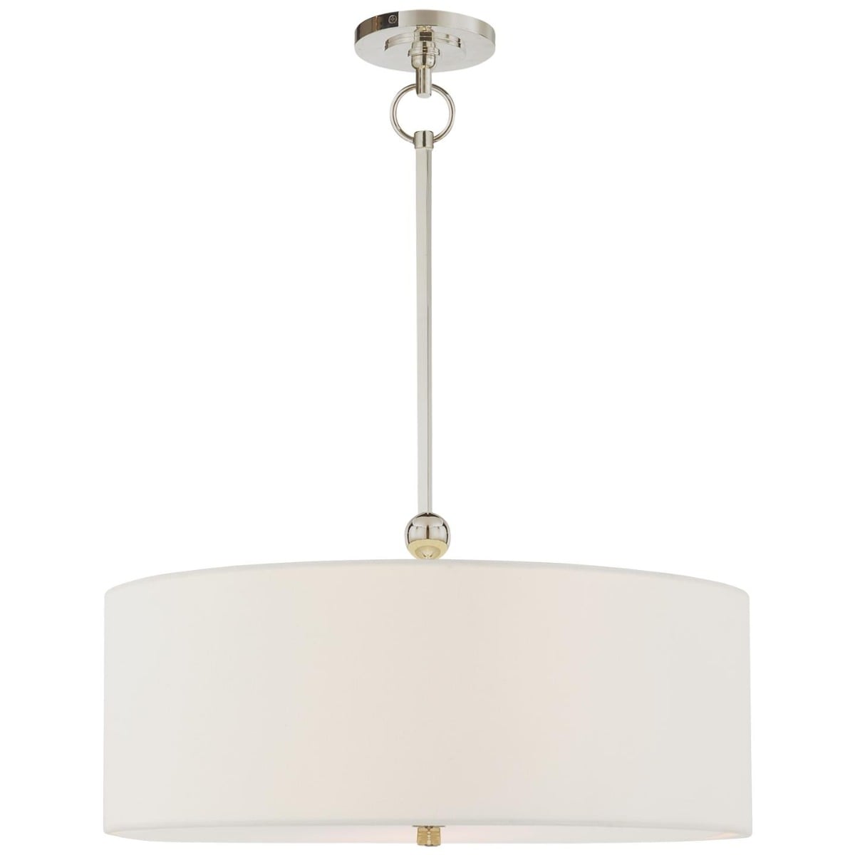 Reed Hanging Shade in Polished Nickel with Linen Shade
