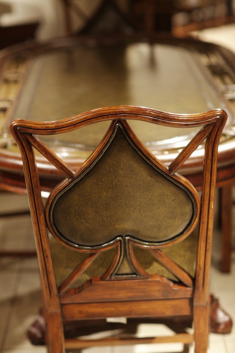 Armchair Spade Playing Card - English Green Leather