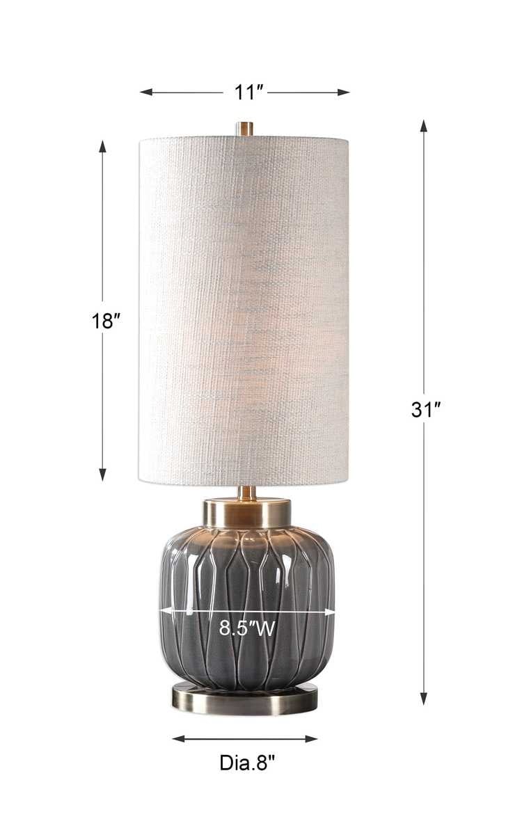 Zahlia Aged Grey Ceramic Lamp