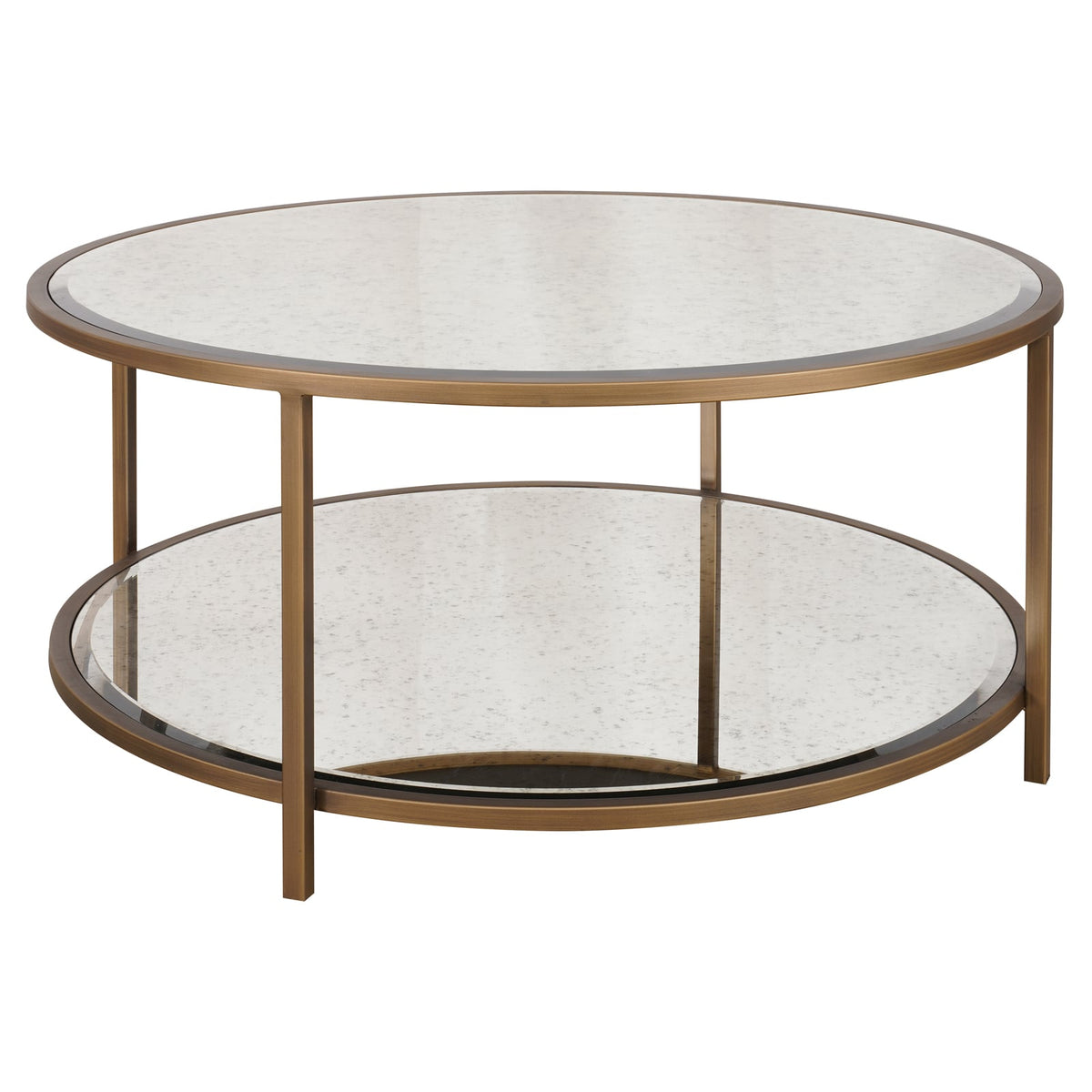 Upton Coffee Table in Antique Brass - Round