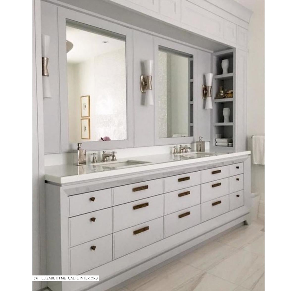 Utopia Small Double Bath Sconce in Polished Nickel with White Glass