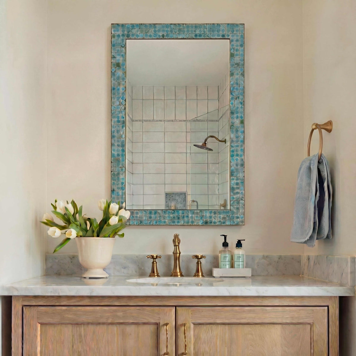 Coralie Tile Rectangular Mirror