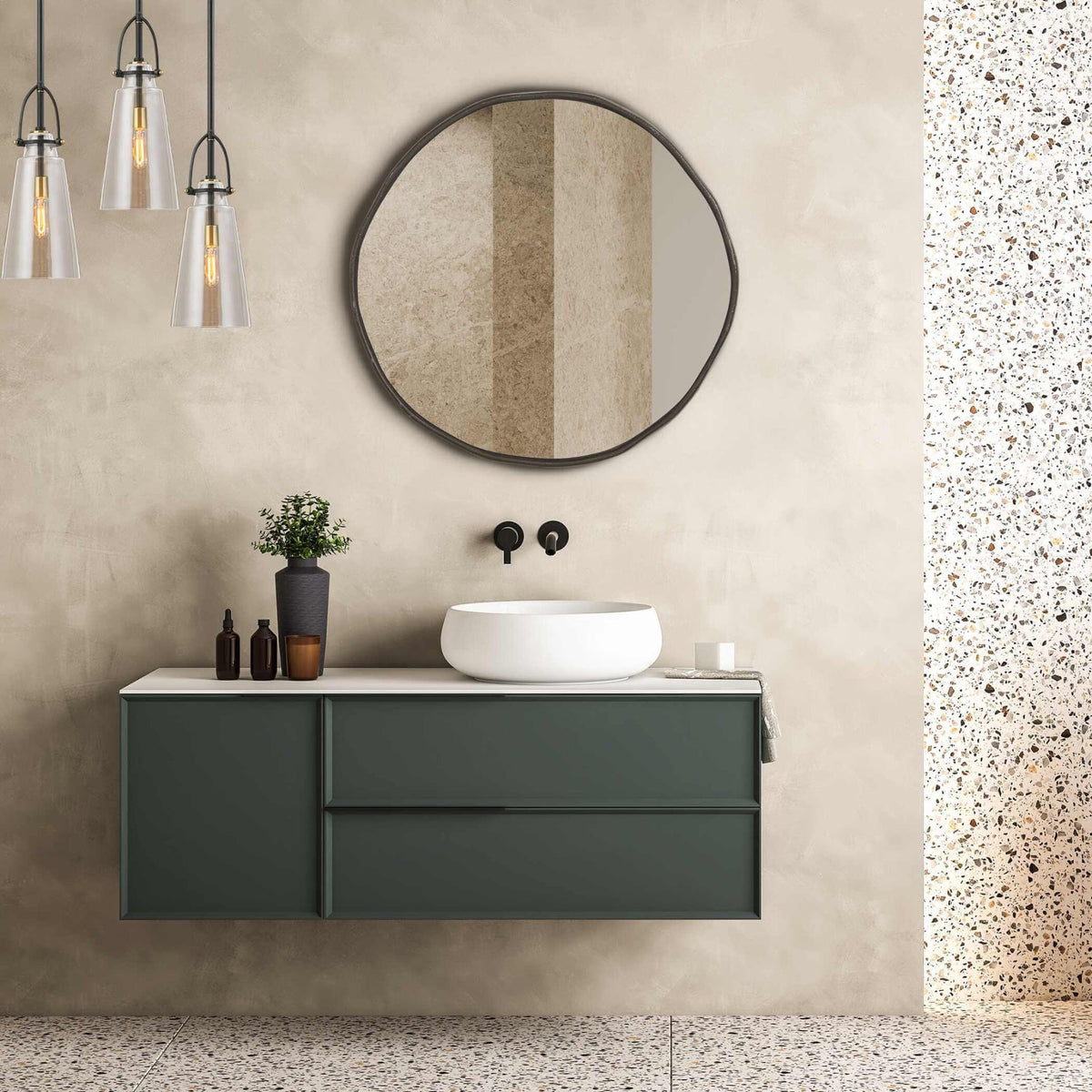 Lowen Round Bronze Mirror