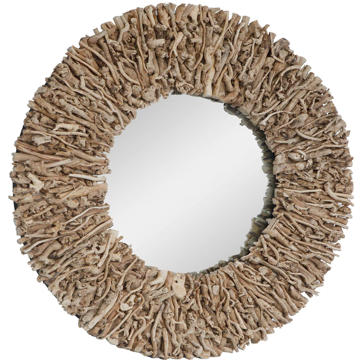 Rossetti Round Interwoven Wood Mirror