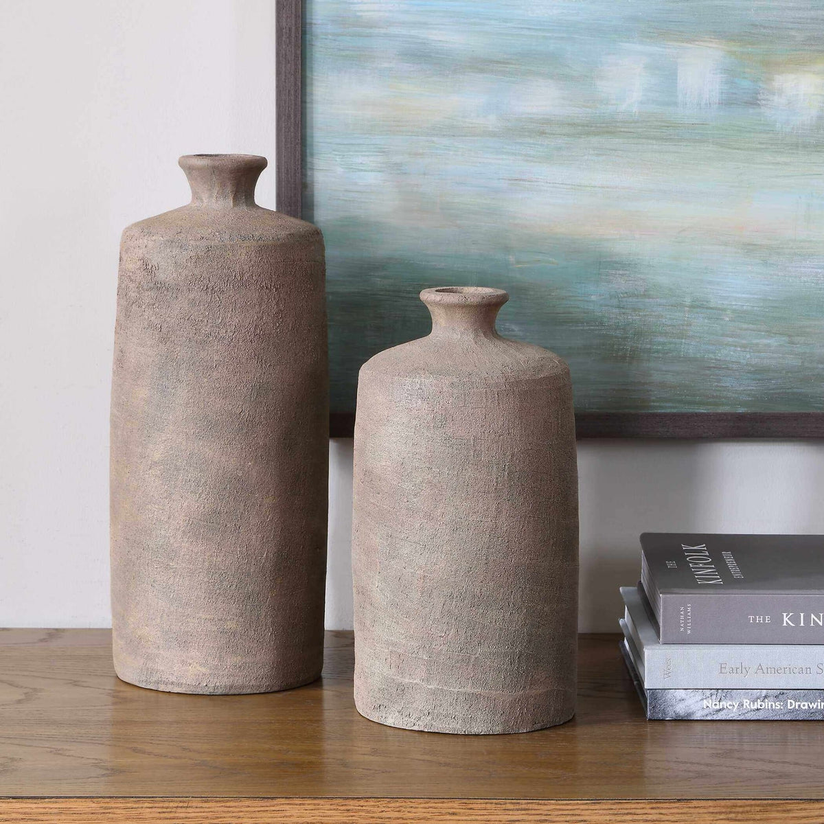 Terrene Clay Vases, Set of 2