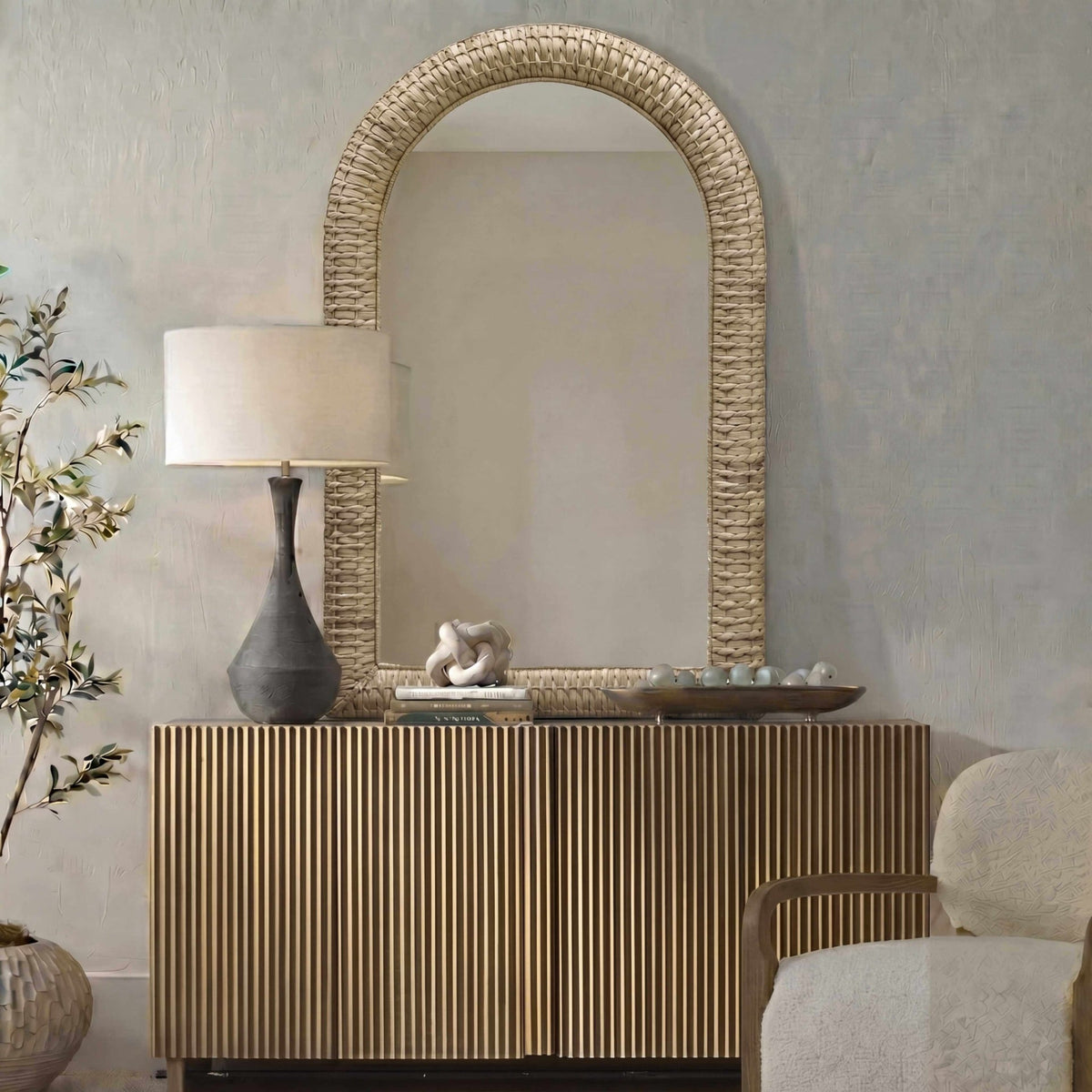 Twisted Seagrass Arch Mirror