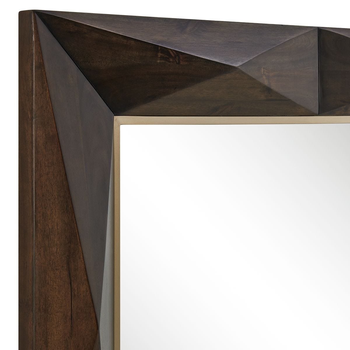 Diamond In The Rough Mirror in Wood