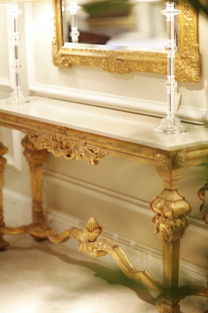 Console Table Baroque with Marble Top