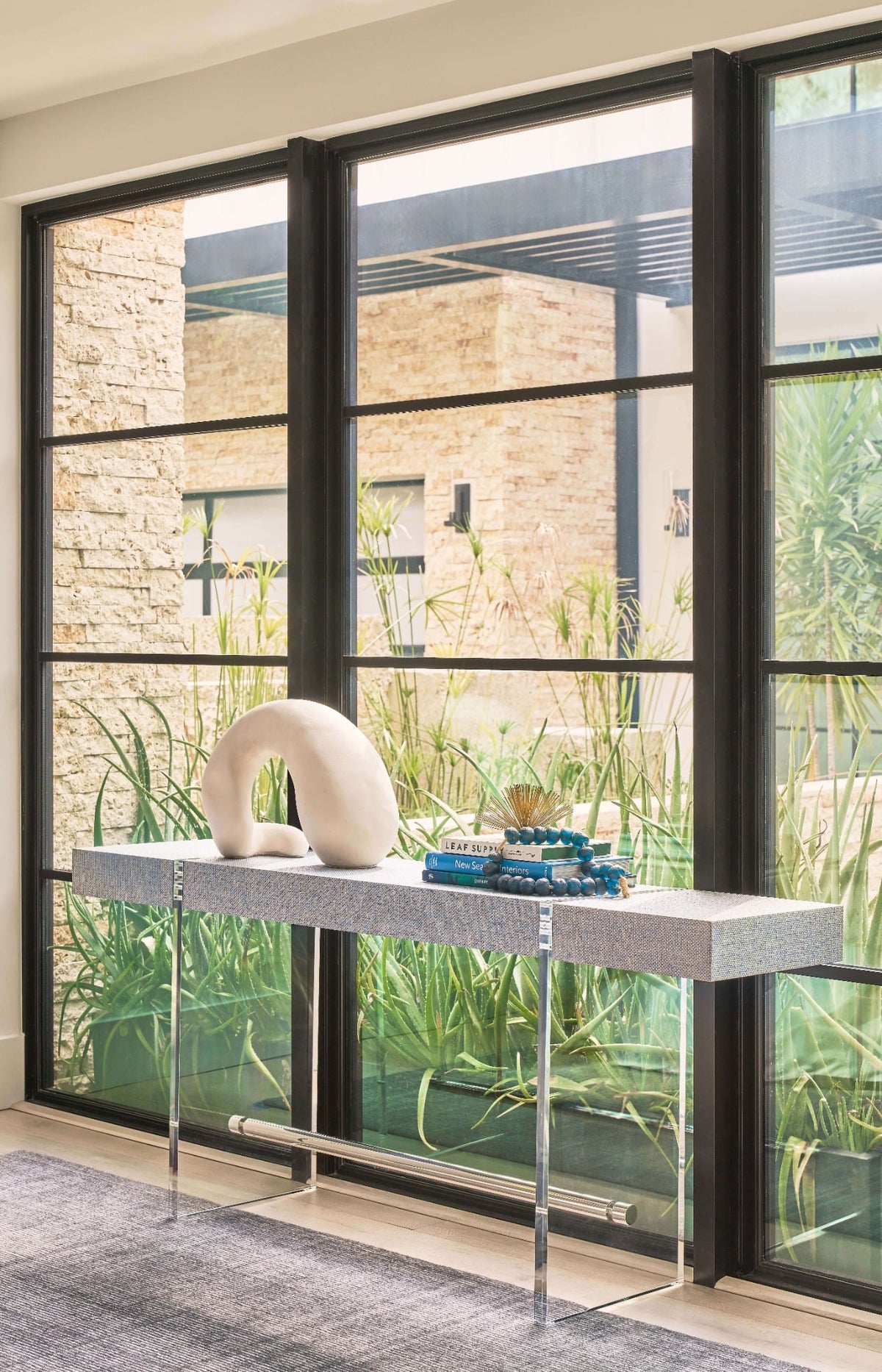 Vinyard Haven Console Table in Blue Seagrass