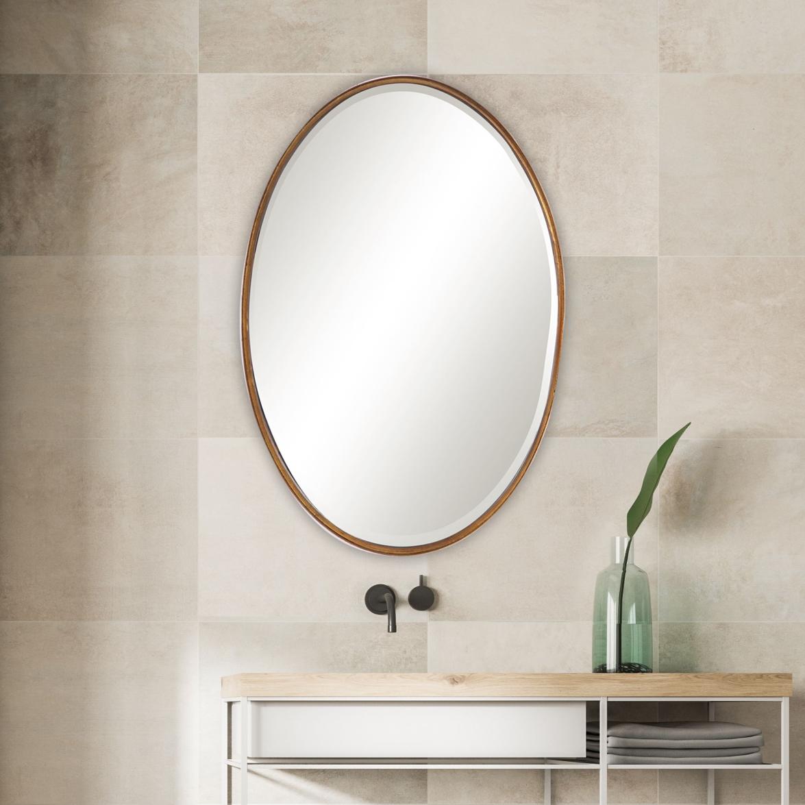 Oval Mirror Gold Leaf