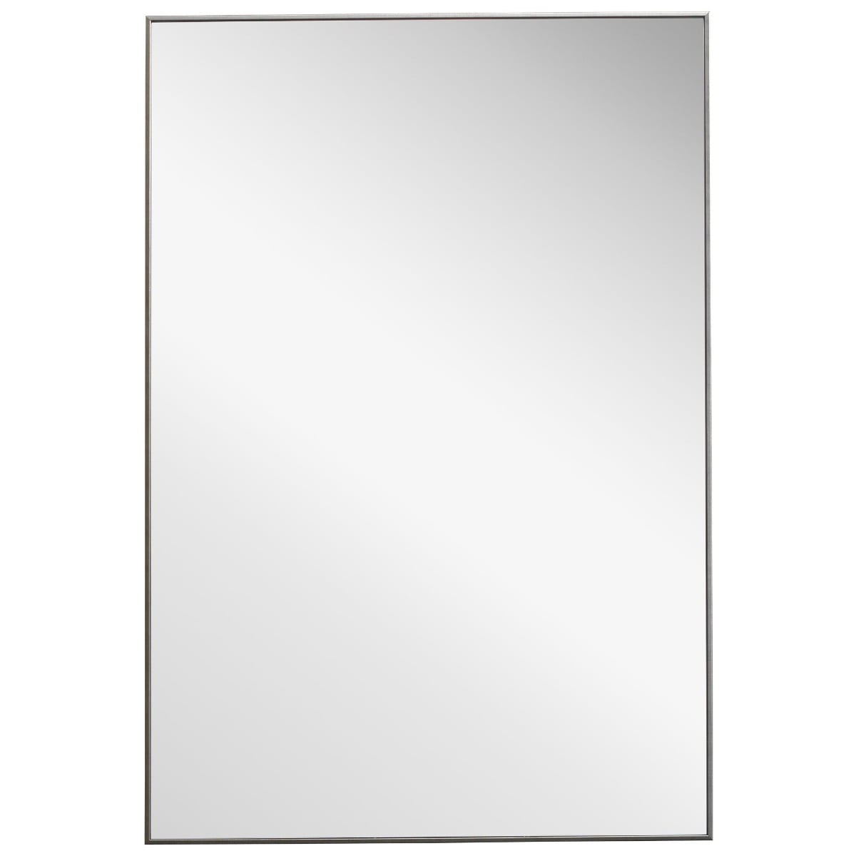 Simple Slim Frame Rectangular Mirror in Silver
