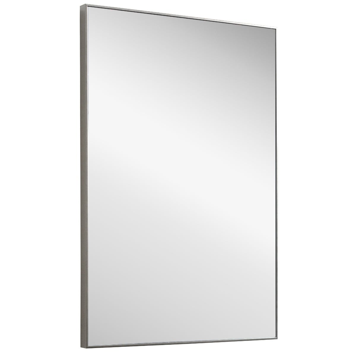Simple Slim Frame Rectangular Mirror in Silver
