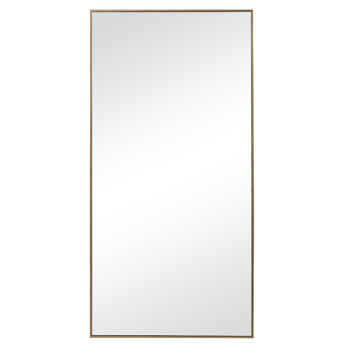 Slim Frame Rectangular Midi Mirror in Gold