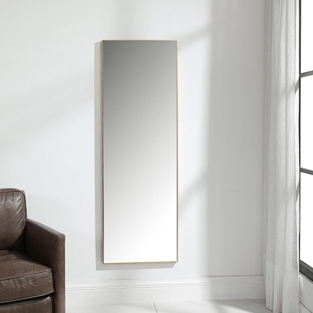 Slim Frame Full-Length Mirror in Gold
